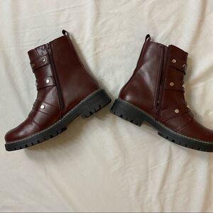 SO zip up ankle combat boots
